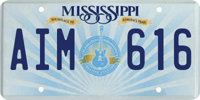 MS license plate AIM616
