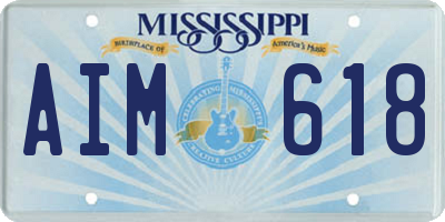 MS license plate AIM618