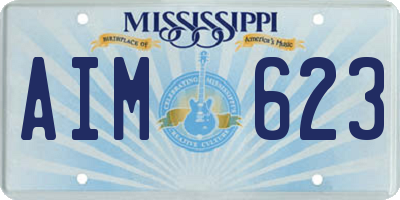 MS license plate AIM623