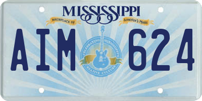 MS license plate AIM624