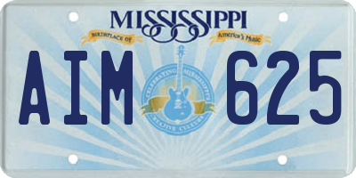MS license plate AIM625