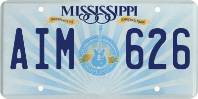 MS license plate AIM626