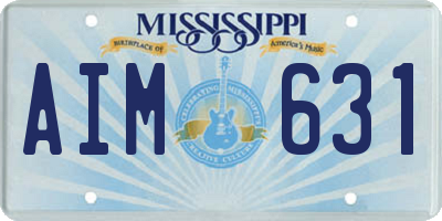 MS license plate AIM631