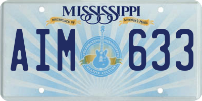 MS license plate AIM633