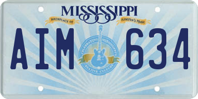 MS license plate AIM634
