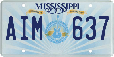 MS license plate AIM637