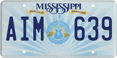 MS license plate AIM639