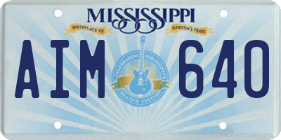 MS license plate AIM640