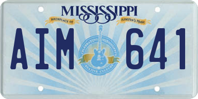 MS license plate AIM641