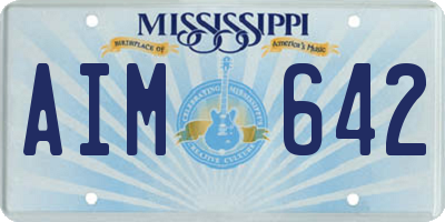 MS license plate AIM642