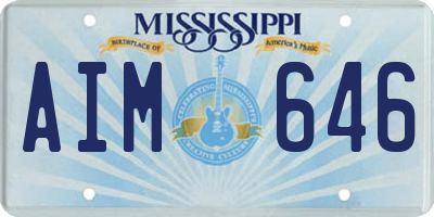 MS license plate AIM646