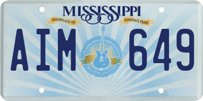 MS license plate AIM649
