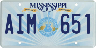 MS license plate AIM651