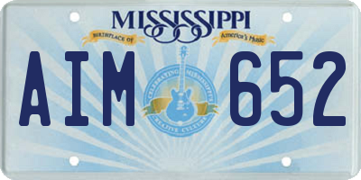 MS license plate AIM652