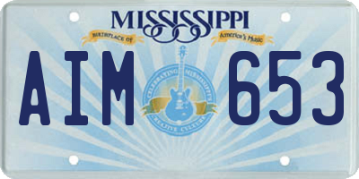 MS license plate AIM653