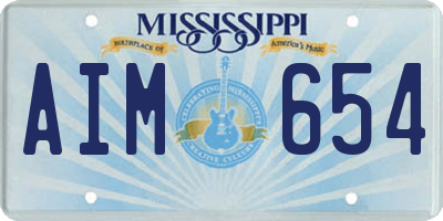 MS license plate AIM654