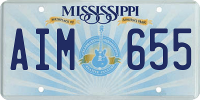 MS license plate AIM655
