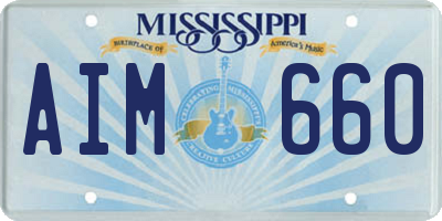 MS license plate AIM660