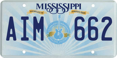MS license plate AIM662