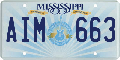 MS license plate AIM663