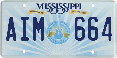 MS license plate AIM664