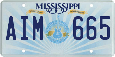 MS license plate AIM665