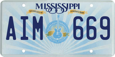 MS license plate AIM669