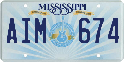 MS license plate AIM674