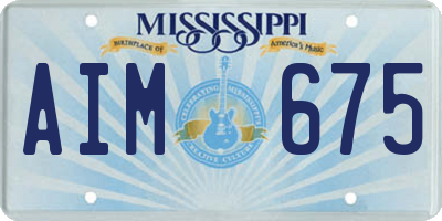 MS license plate AIM675