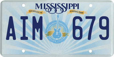 MS license plate AIM679