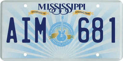 MS license plate AIM681