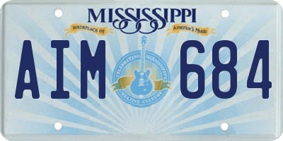 MS license plate AIM684