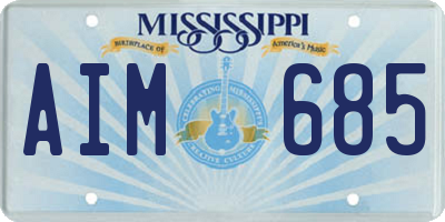 MS license plate AIM685