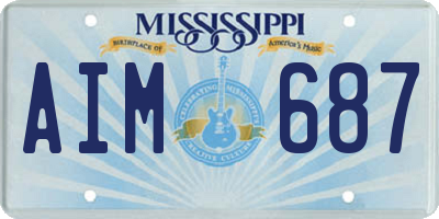 MS license plate AIM687