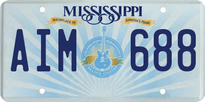 MS license plate AIM688