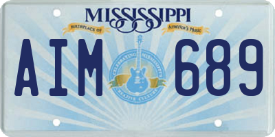 MS license plate AIM689