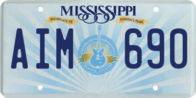 MS license plate AIM690