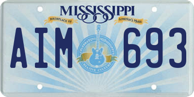 MS license plate AIM693