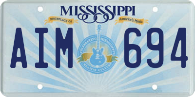 MS license plate AIM694