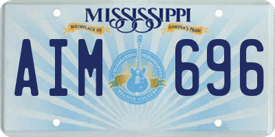 MS license plate AIM696