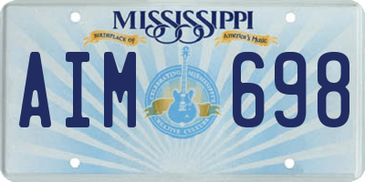 MS license plate AIM698