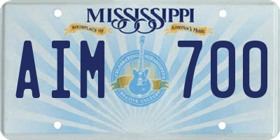 MS license plate AIM700