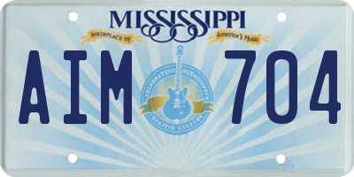 MS license plate AIM704
