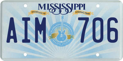 MS license plate AIM706