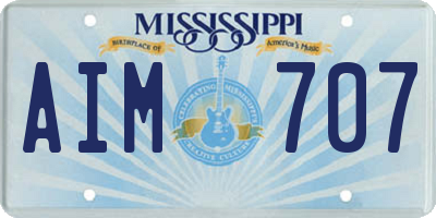 MS license plate AIM707