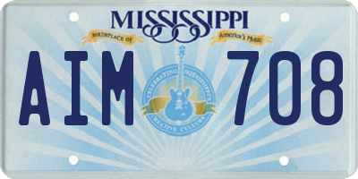 MS license plate AIM708