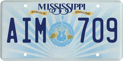 MS license plate AIM709