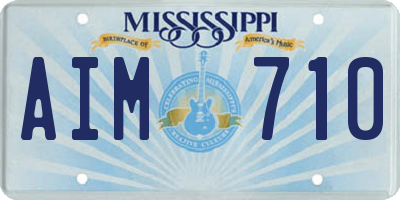 MS license plate AIM710