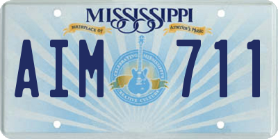 MS license plate AIM711