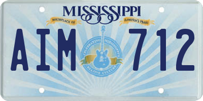 MS license plate AIM712